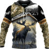 Moose Hunting All Over Print Hoodie Zip Hoodie Fleece Hoodie 3D, Moose Hunting Hoodie Zip Hoodie 3D 33