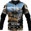 Moose Hunting All Over Print Hoodie Zip Hoodie Fleece Hoodie 3D, Moose Hunting Hoodie Zip Hoodie 3D 44