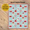 4. Blue Christmas crochet blanket pattern