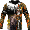 Personalized Moose Hunting All Over Print Hoodie Zip Hoodie Fleece Hoodie 3D, Moose Hunting Hoodie Zip Hoodie 3D T112