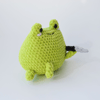 Crochet meme frog with knife plush amigurumi toy