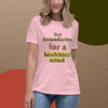 Mental health, Set boundaries for a healthier mind, mental health retro mental Women's Relaxed T-Shirt