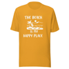 Unisex 'The Beach is My Happy Place' Printed T-Shirt in Variety of Bright Colors