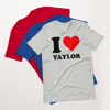 Red Heart I Love Taylor T-Shirt - Unisex t-shirt