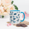 Blue Butterflies Seamless Pattern Coffee Mug with Color Inside