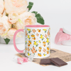 Peaches and Citruses Seamless Pattern Mug with Color Inside