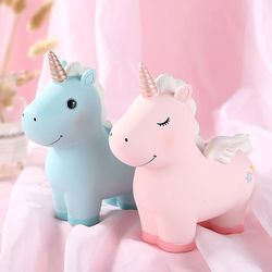 unicorn piggy bank with horn & wings