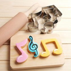 food grade stainless steel musical notes cookie & fondant cutter