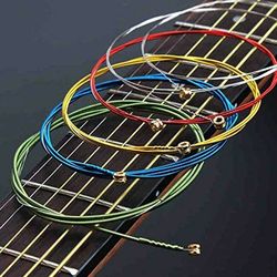 Multicolored Acoustic Guitar Strings