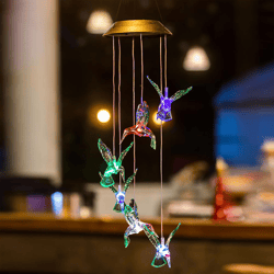 dangling hummingbird solar lights for indoor & outdoor décor