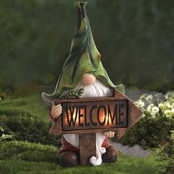 Led Solar Garden Gnome Statues