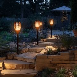 Enchant Your Evenings - Solar Torch Lights Outdoor, Realistic Flame Effect, Ip65 Waterproof & Wireless