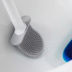 wall-mounted silicone toilet brush with quick-dry holder