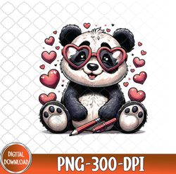 panda heart glasses cute valentines day bear animal, heart glasses png, valentines day png