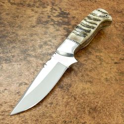impact cutlery rare custom full tang skinning knife sheep horn handle