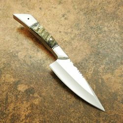 impact cutlery rare custom full tang skinning knife sheep horn handle