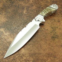 impact cutlery rare custom full tang knife sheep horn handle