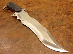 rare custom hand made d2 tool steel full tang bowie knife bull horn handle