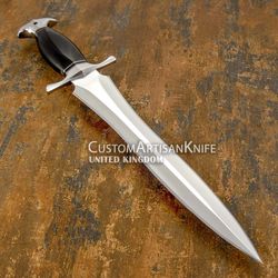 custom d2 art dagger knife bull horn handle