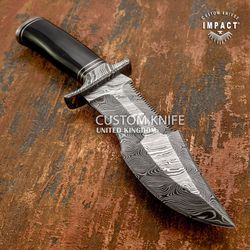 custom damascus bowie knife