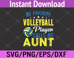 vintage volleyball lover retro my favorite calls me aunt svg, eps, png, dxf, digital download