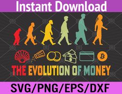 the evolution of money bitcoin btc crypto cryptocurrency svg, eps, png, dxf, digital download