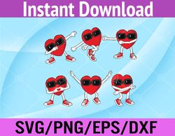 dancing hearts dance challenge valentines day boys girl kids  svg, eps, png, dxf, digital download