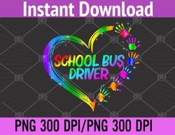 school bus driver funny cute gradient heart valentines day png digital download