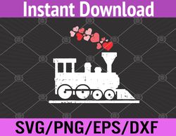 kids train hearts valentines day cute boys kids svg, eps, png, dxf, digital download