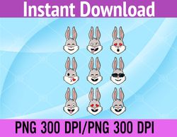 happy easter day face emotions png digital download