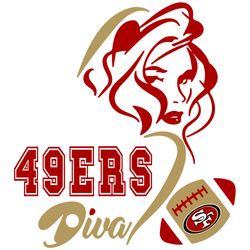 san francisco 49ers diva nfl svg, san francisco 49ers svg, nfl svg, nfl logo svg, sport team svg digital download