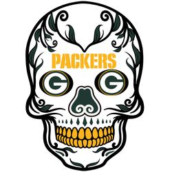 skull green bay packers logo football svg, green bay packers svg, nfl svg, nfl logo svg, sport team svg digital download