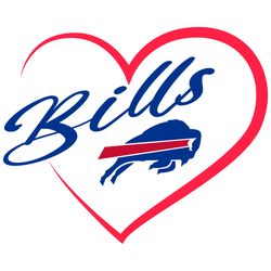 heart bills logo football svg, buffalo bills logo svg, nfl svg, nfl logo svg, sport team svg digital download