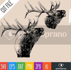 elk svg,png,ai,eps,dxf,jpg digital download file silhouette,clipart vector cricut cut