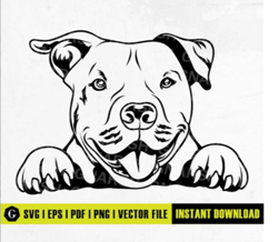 american pit bull svg | pitbull svg | peeking dog svg | dog paw svg | doggo svg | doge svg | cute dog svg | dog stickers