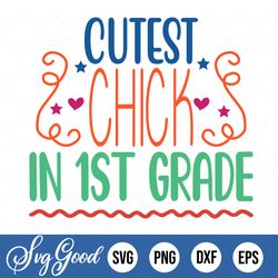 cutest chick in town, cute easter svg, cute girls easter shirt svg, girls easter svg, cute girls easter svg, cut file