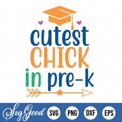 cutest chick in kindergarten svg, easter chick svg, baby girl easter svg, png, cut file, cricut, silhouette, print