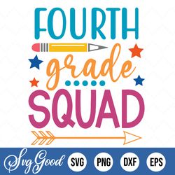 fourth grade squad, teacher team svg, transparent png, sublimination, iron on shirts, dxf for silouhette, svg files for