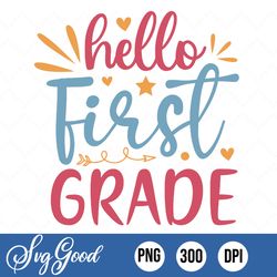 hello first grade svg, hello grade 5 vibes, retro hello 5th grade, cricut file, back to school, grade five teacher first