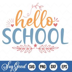 hello school svg, 1st day cut file, distance learning saying, back to school quote, virtual