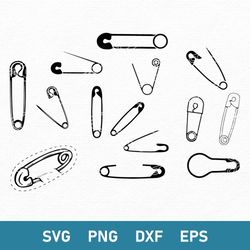 safety pin bundle svg, safety pin svg, open and closed safety pin svg, png dxf eps file