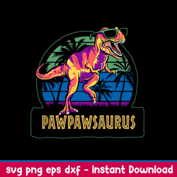 pawpawsaurus t rex svg, dinosaur svg, png dxf eps file