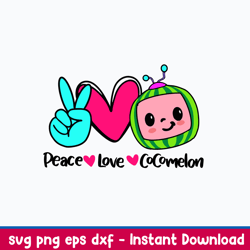 peace love cocomelon svg, cocomelon svg, png dxf eps file