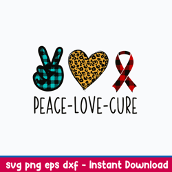 peace love cure svg, cure svg, png dxf eps file