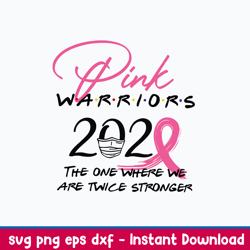 pink warriors 2020 the one where we are twice stronger svg, png dxf eps file