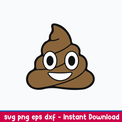 poop emoji svg, funny svg, png dxf eps file