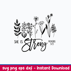 she is strong svg, png dxf eps file