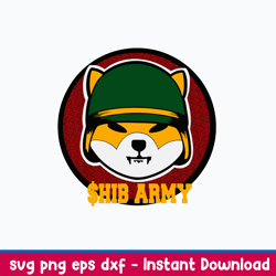 shib army shiba inu coin svg, shiba svg, png dxf eps file