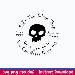 sid_s toy chop shop once you go in svg, skull  svg, png  dxf eps file