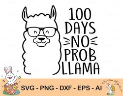 100 days of school svg cut file for cricut, no prob llama svg design, 100 days svg for school, teacher svg, kindergarten